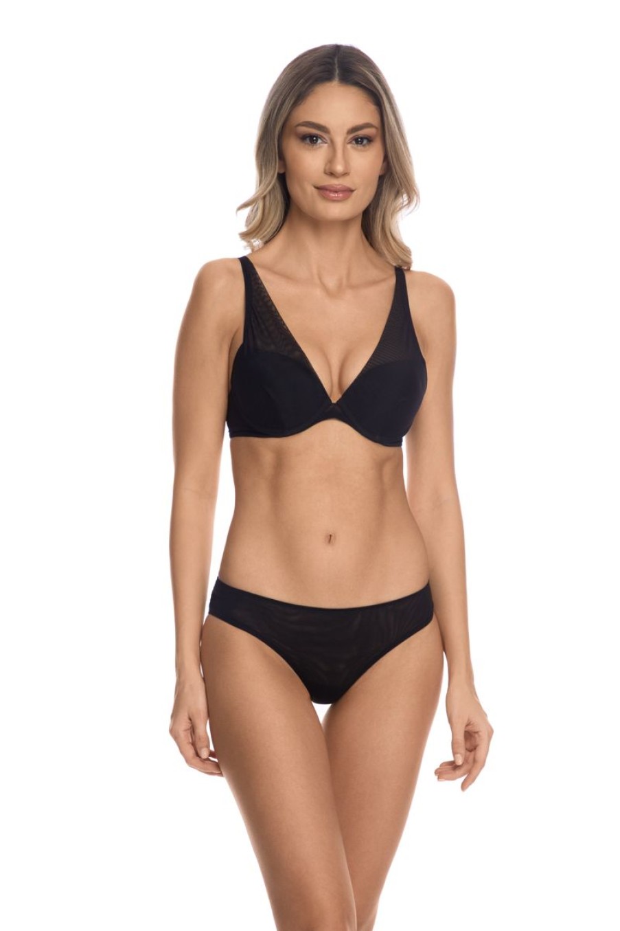 Lingerie I.D. Sarrieri Underwired | Clair De Lune Special Design Plunge Push-Up Bra In Black