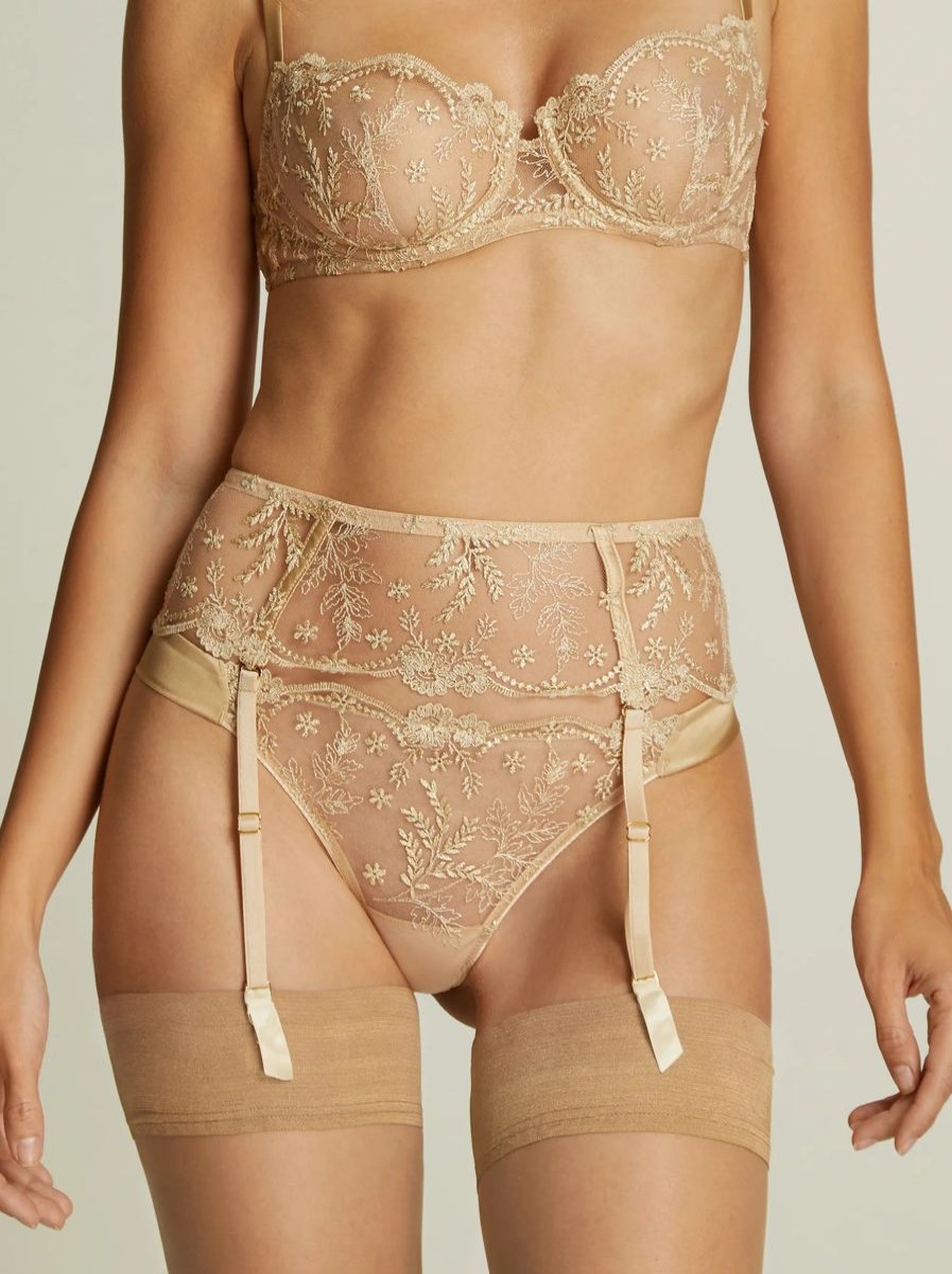 Lingerie I.D. Sarrieri Suspenders | Plein Soleil Suspender Belt In Gold