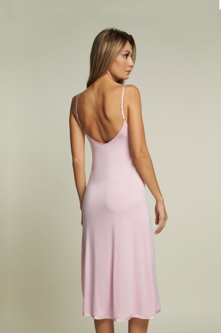 Loungewear I.D. Sarrieri | Kensington Mornings Long Chemise In Pink