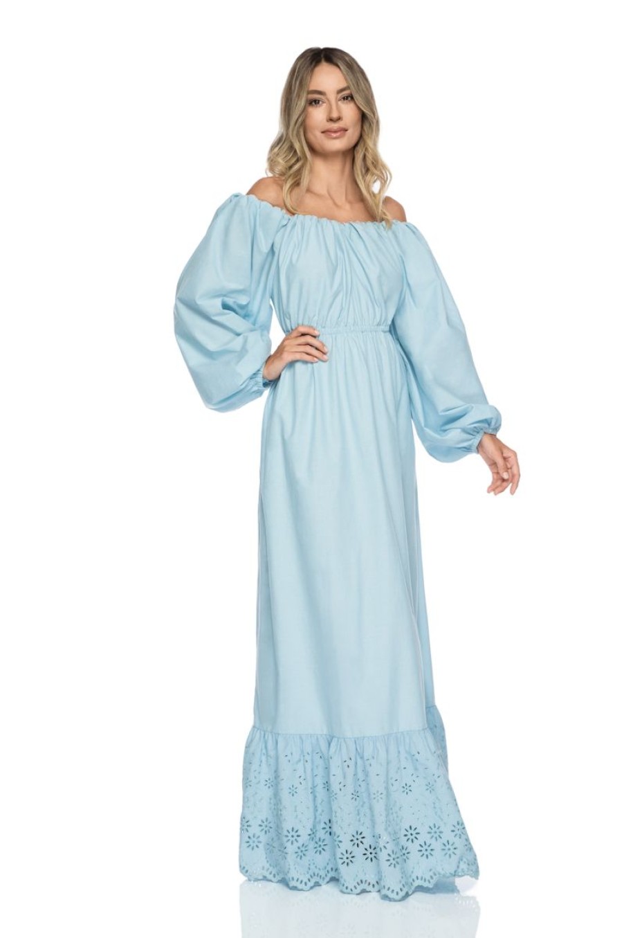 Loungewear I.D. Sarrieri | Cap D'Antibes Maxi Dress In Blue Ciel