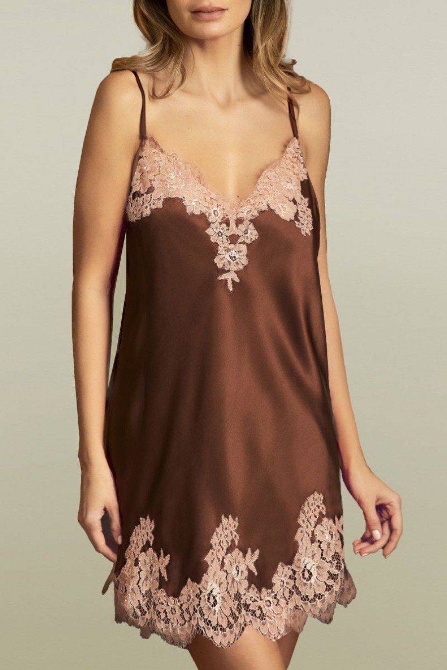 Loungewear I.D. Sarrieri | Hotel Particulier Chemise In Chocolate/Almond