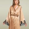 Loungewear I.D. Sarrieri | Victoria Mini Robe In Caramel/Black