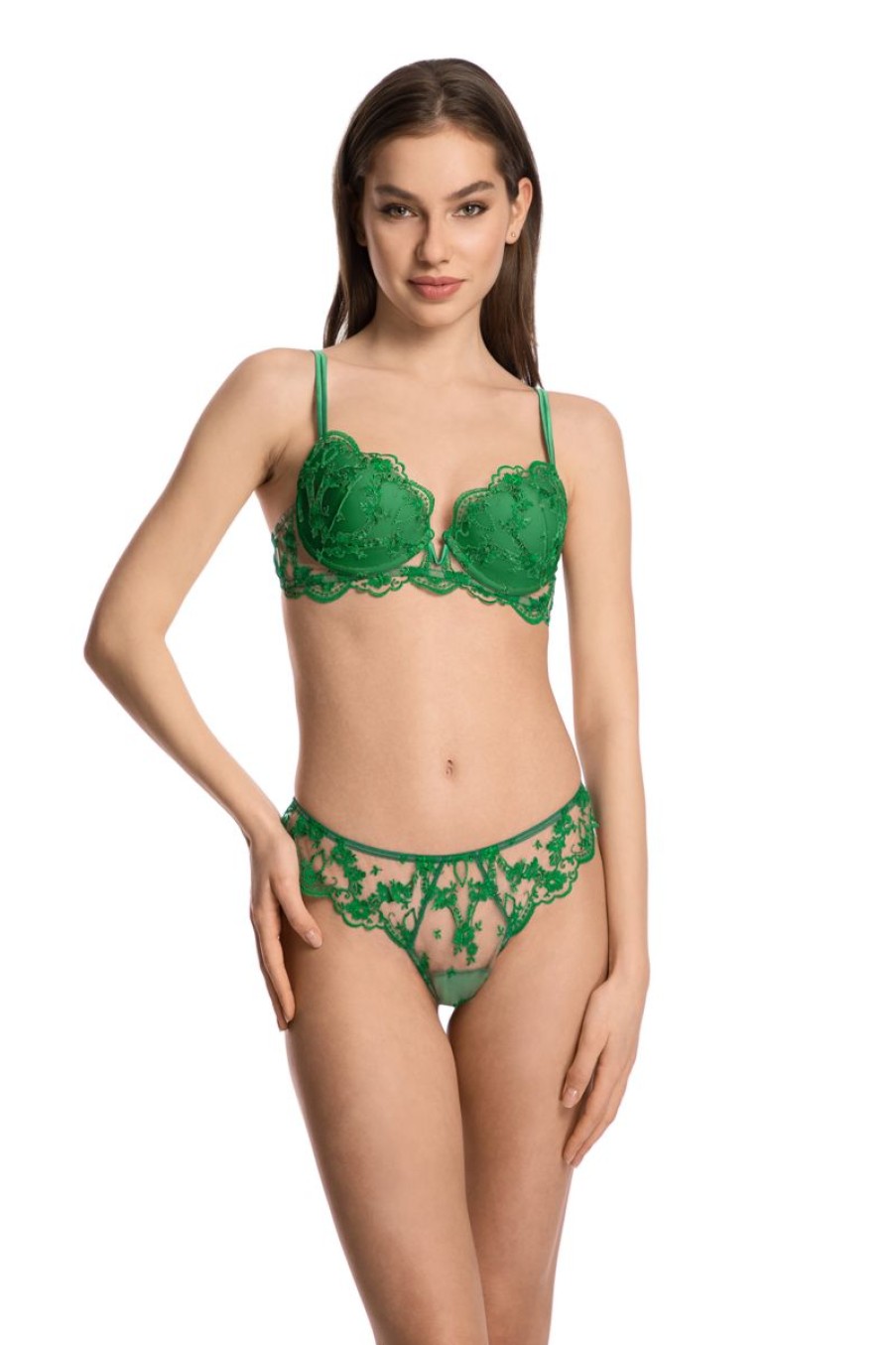 Lingerie I.D. Sarrieri Thongs | Petal Bloom Thong In Green