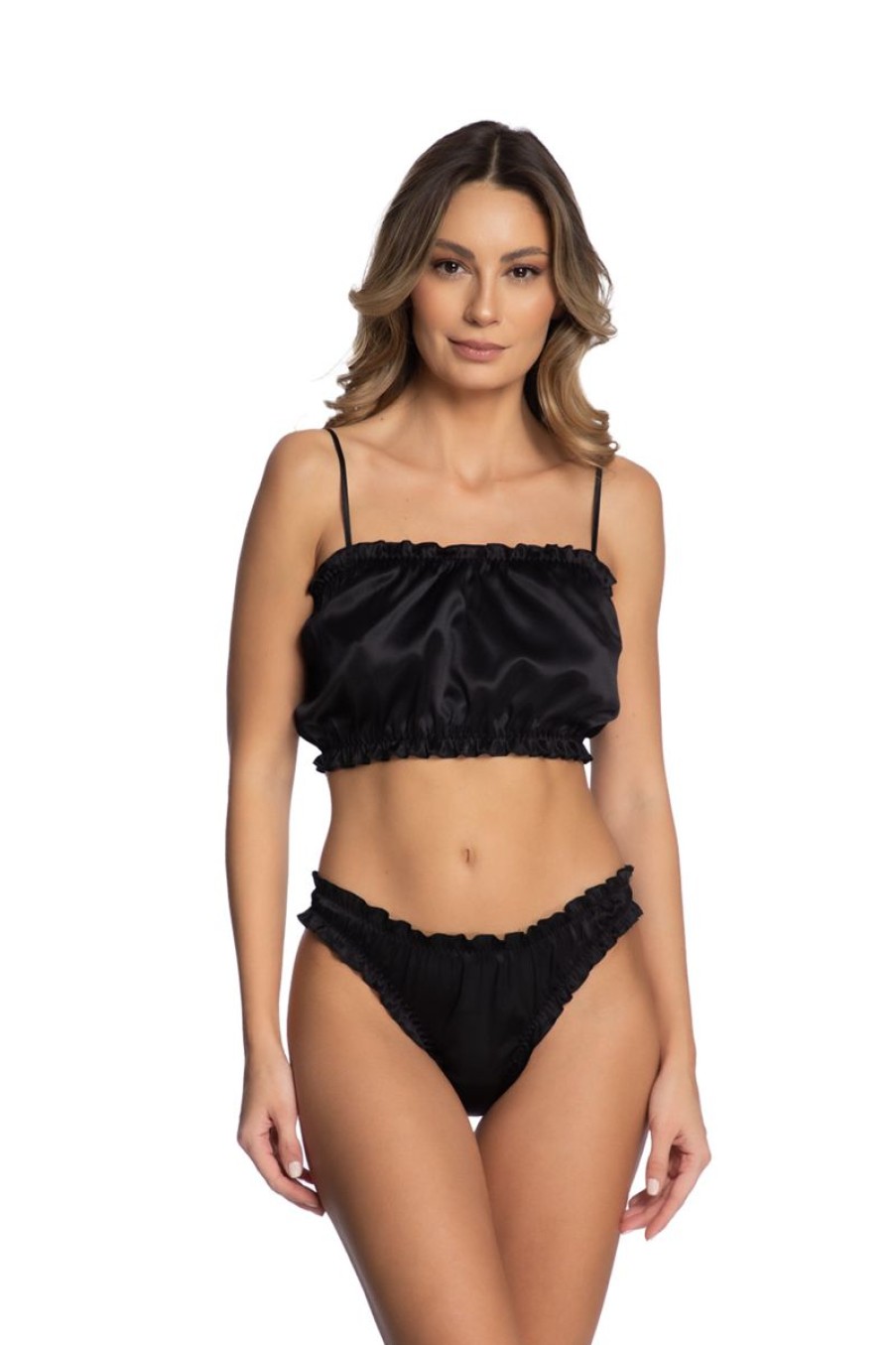 Lingerie I.D. Sarrieri Non-Underwired | Lombard Street Ruffle Top In Black