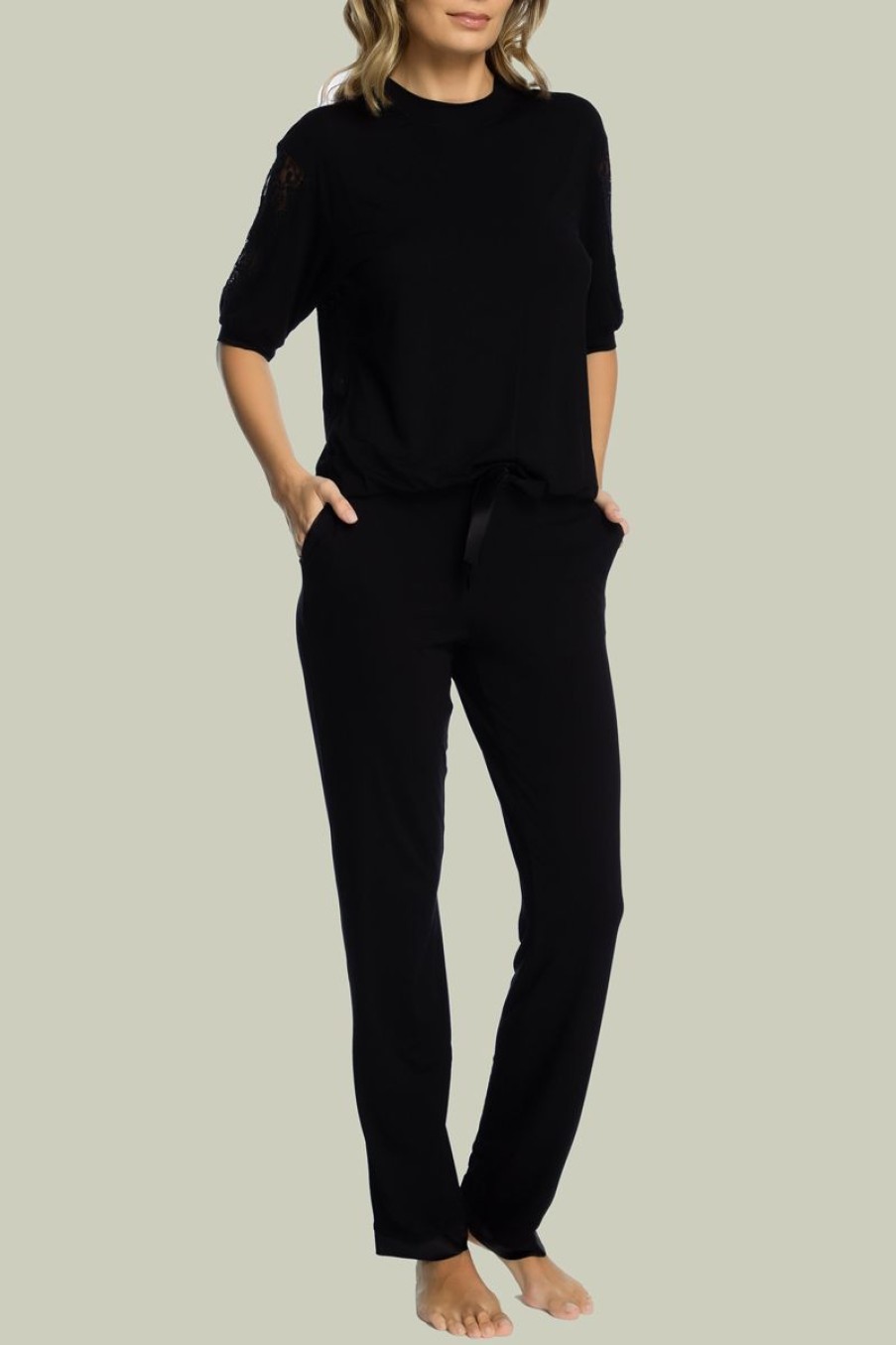 Loungewear I.D. Sarrieri | Kensington Mornings Long Pants In Black