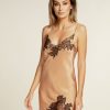 Loungewear I.D. Sarrieri | Victoria Midi Chemise In Caramel/Black