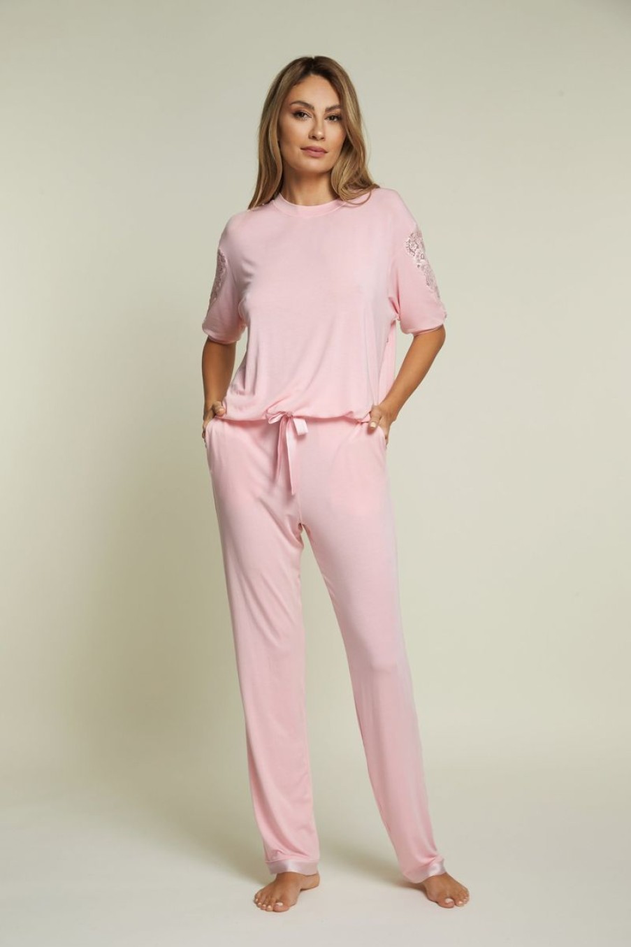 Loungewear I.D. Sarrieri | Kensington Mornings Pants In Pink