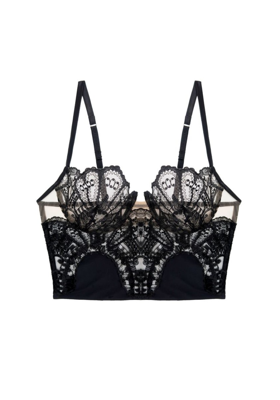 Lingerie I.D. Sarrieri Corsets | Black Lotus Demibustier In Black