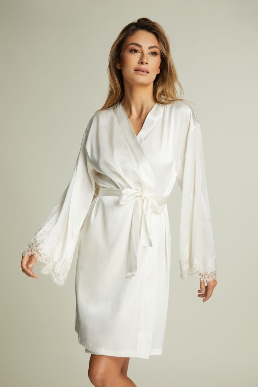 Loungewear I.D. Sarrieri | Hotel Particulier Robe In Cream