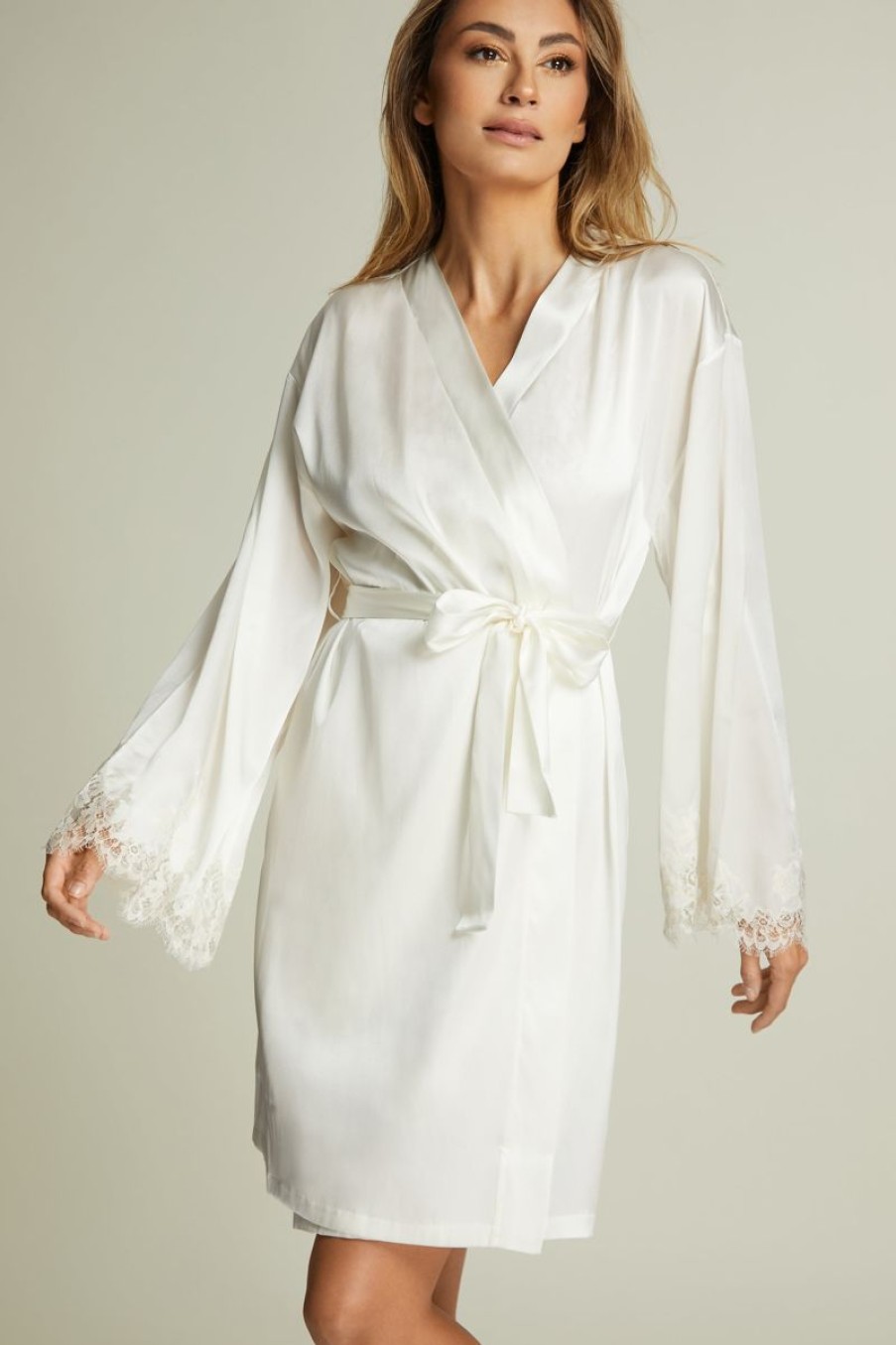 Loungewear I.D. Sarrieri | Hotel Particulier Robe In Cream