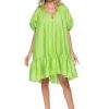 Loungewear I.D. Sarrieri | Positano Ruffle Dress In Lime Linen