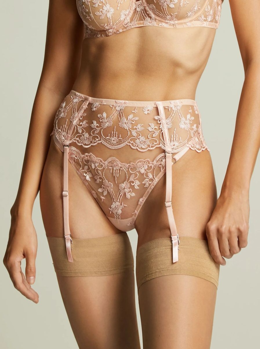 Lingerie I.D. Sarrieri Suspenders | Loulou Suspender Belt In Cream Rose