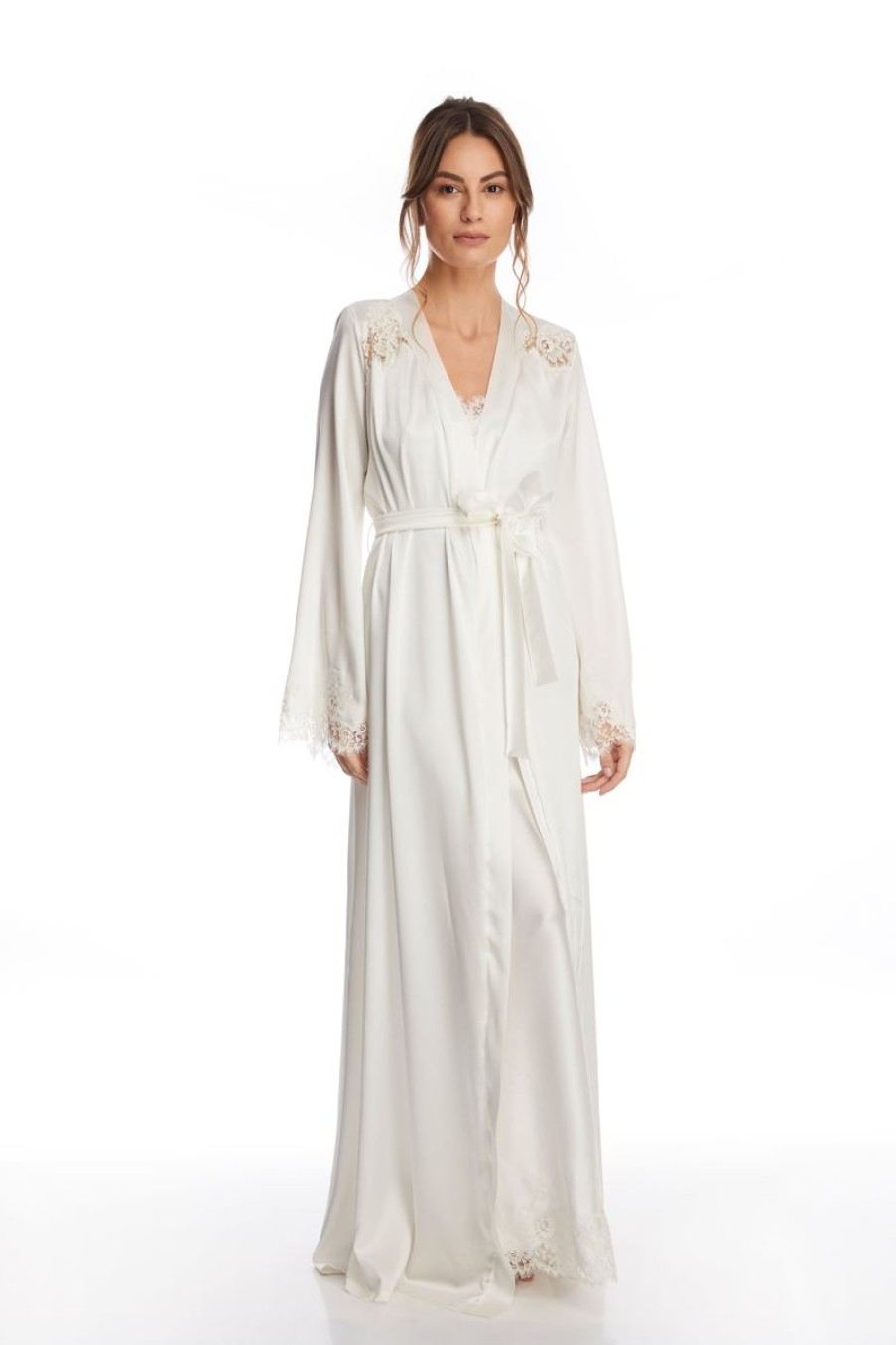 Loungewear I.D. Sarrieri | Hotel Particulier Long Robe In Cream