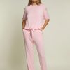 Loungewear I.D. Sarrieri | Kensington Mornings Short Sleeve Top In Pink