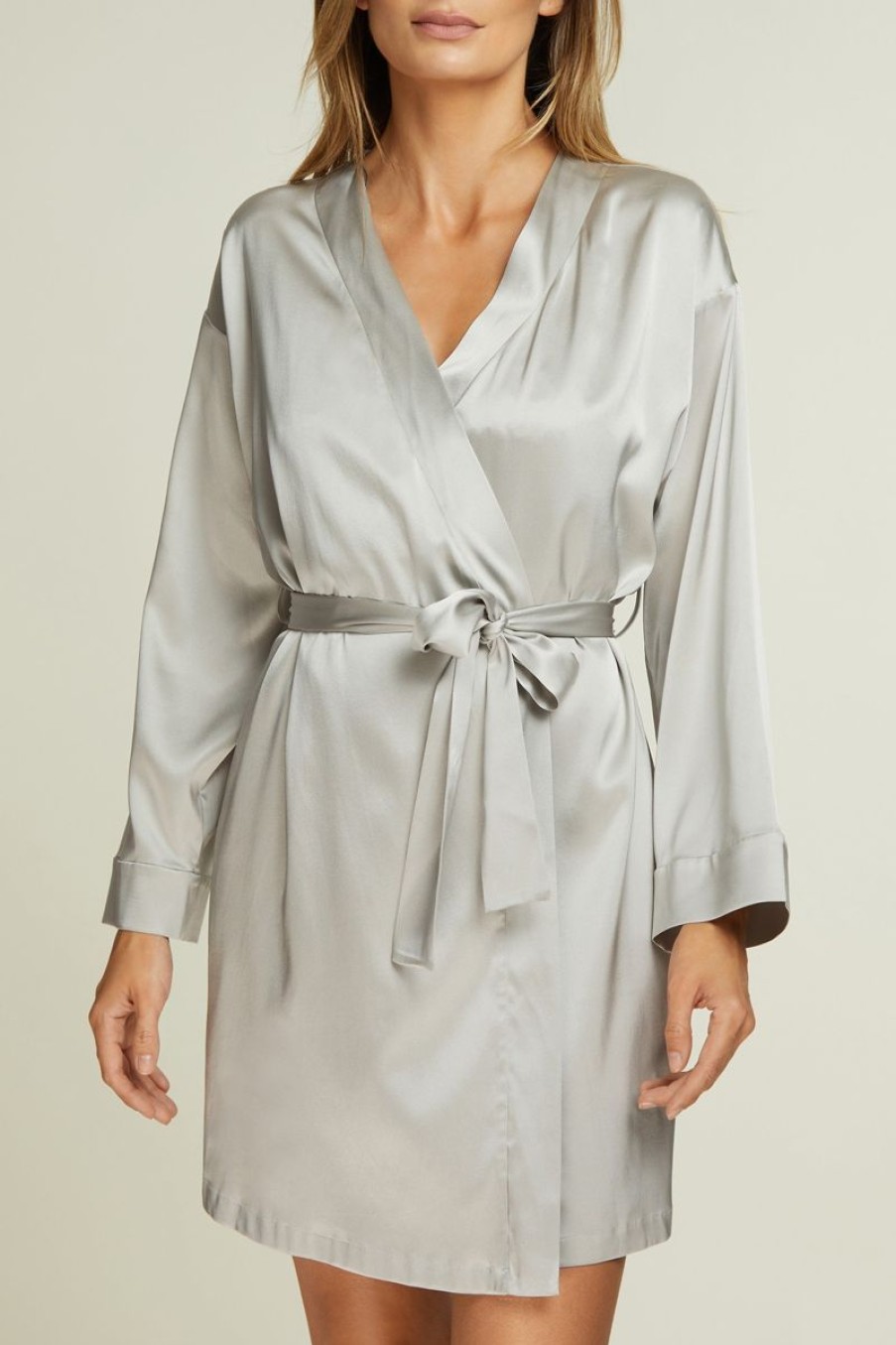 Loungewear I.D. Sarrieri | Anastasia Robe In Silver Lightning