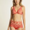 Lingerie I.D. Sarrieri High Waist Briefs | Petite Fleur High Waist Brief In Hot Orange